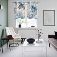 thumbnail image 5 of 2 Panels Kitchen Tier Curtains 39 Inch Length, Blue Coastal Grommets Window Treatment Curtain, Sea Turtle Octopus Coral Beach Nautical Thermal Curtains Drapes for Living Room/Bathroom, 5 of 9