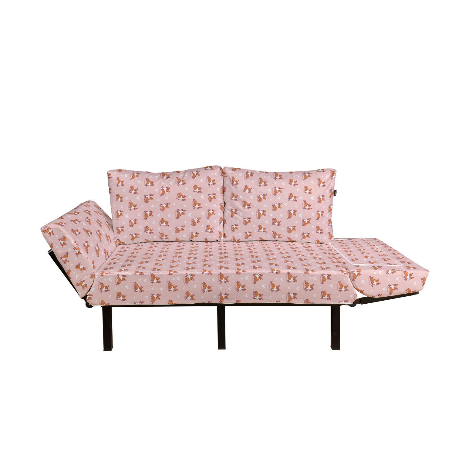 Daybed with Metal Frame Upholstered Sofa for Living Dorm Loveseat Ambesonne Dog Lover Futon Couch Coral Orange White Little Corgi Jumping Running and Standing Cartoon Hearts Background Daybed with Metal Frame Upholstered Sofa for Living Dorm Loveseat Ambesonne Dog Lover Futon Couch Coral Orange White Little Corgi Jumping Running and Standing Cartoon Hearts Background
