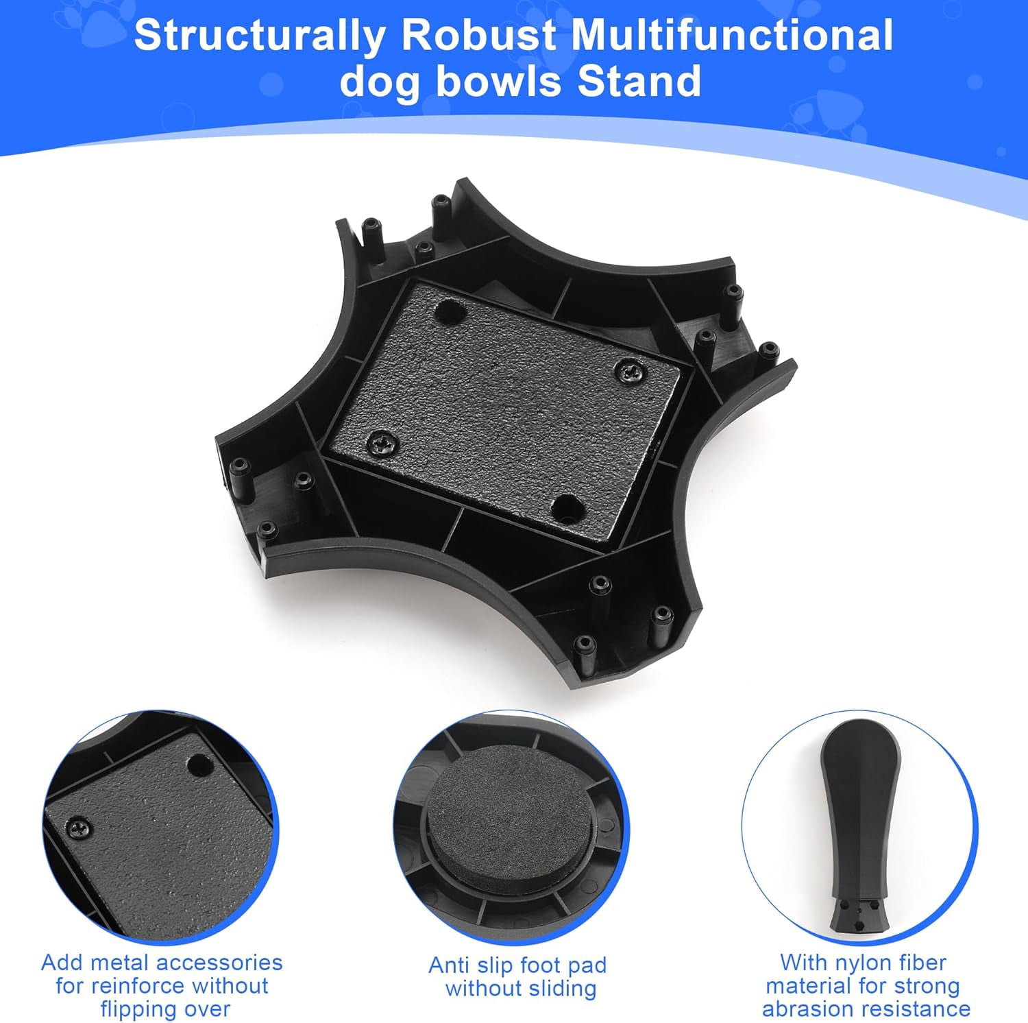 Dog Bowls Elevated Adjustable Dog Bowl Stand,Raised Dog Bowl with 3 Heights and Tilted Adjust Feeding Stand,Elevated Dog Bowls Compatible with Various Dog Bowls,for Medium Large Breed