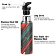 thumbnail image 3 of Yayeee 33oz Insulated Water Bottle Double Wall Stainless Steel with Flip Straw Lid, Green Stars Abstract, 3 of 7
