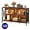 Brown + Led Light, variant on Horizontal Bookshelf,Industrial Modern 5 Cube Low Wide Cubby Bookcase,Long Wood and Metal Storage Organizer Open Shelf, Short Book Shelf Bedroom Storage for Home Office Living Room(Rustic Oak,5 Cube)
