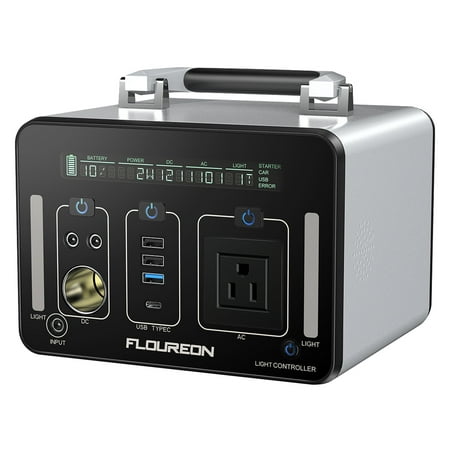 Floureon 500Wh Power Bank, Portable Generator with AC DC USB Input PD Quick Charge for Laptops Tablets Cell Phones Lighting