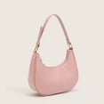 thumbnail image 3 of Modstep Women Fashion Crescent Shoulder Bag Leather Shoulder Tote Purses Zipper Closure Handbag Ladies Party Underarm Bags Pink, 3 of 4