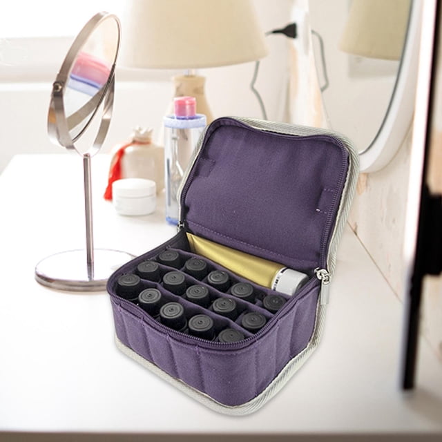 Organizador de Esmalte de Uñas, 16 Rejillas, Cierre de Cremallera, Soporte de Bolsa de Almacenamiento Multiusos Duradero para Juegos de Manicura, , Violeta Baoblaze Estuche de transporte de esmalte de uñas