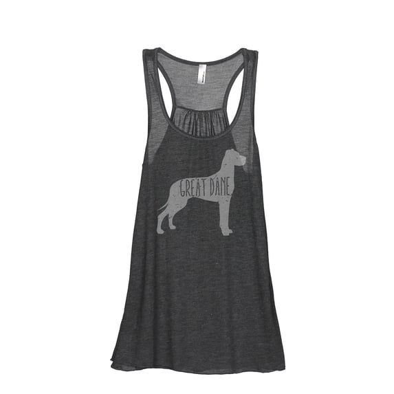 Thread Tank Great Dane Dog Silhouette Women's Sleeveless Flowy Racerback Tank Top Charcoal Small
