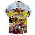 thumbnail image 4 of Funny Cowboy Horse Racing Hawaiian Shirt for Men Button Down Shirt Men Horse Gifts Men's Casual Button-down Shirts Mens TO1, 4 of 7