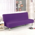 thumbnail image 7 of Eurhowing Stretch Futon Slipcover, Polyester Spandex Armless Sofa Bed Cover with Elastic Hem, 3-Seater Couch Sofa Protector, Purple, 7 of 7