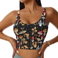 thumbnail image 1 of Balery Various Mushrooms Sujetadores deportivos con espalda cruzada para mujer, acolchados, sin costuras, de alto impacto, ideales para yoga, gimnasio, entrenamiento y fitness.-X-Large, 1 of 8