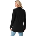 thumbnail image 4 of JWD Women's Open Front Cardigan with Pockets Long Sleeve Lightweight Casual Sweater Black S, 4 of 6