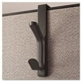 thumbnail image 2 of Recycled Cubicle Double Coat Hook, Plastic, Charcoal | Bundle of 5 Each, 2 of 3