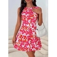 thumbnail image 5 of PRETTYGARDEN Womens Summer Short Dress Floral Sleeveless Boat Neck A Line Formal Cocktail Party Mini Dresses, 5 of 9