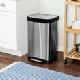 thumbnail image 2 of Honey Can Do 13.2 Gallon Trash Can, Rectangular Step On Kitchen Trash Can, Stainless Steel, 2 of 8