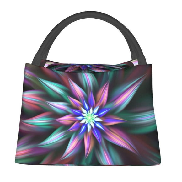 Easygdp Colored Abstract Bolsa de Almuerzo Insulada Reutilizable, Bolsa de Mano y Bandolera para Oficina, Trabajo, Viajes