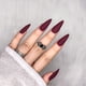 thumbnail image 3 of 1 par de uñas largas y puntiagudas en color burdeos, 3 of 6
