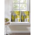 thumbnail image 3 of Yellow Grey Half Window Curtains 24 Inches Long, Abstract Art Oil Painting Modern Geometric Window Treatment Curtain Drapes, Short Curtains Tiers for Kitchen Over Sink, 27.5"x24", 2 Panels, 3 of 7
