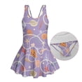 thumbnail image 6 of Tutolipy Seashell Coastal Print Girls’ Swimwear One Piece, Skirt Sleeveless Bathing Suit for Kids, Built in Shorts Girls One Piece Bathing Suit with Skirt Bottom Size 10-11 Years, 6 of 8