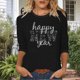 thumbnail image 5 of TaTaai 3/4 Sleeve Round Neck Printed Top, Women's Loose Casual Blouse, Versatile Cool Design, Suitable for Home Daily Casual Outfits Gift, 5 of 6