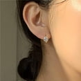 thumbnail image 2 of Minimalist Cubic Zirconia Small Hoop Earrings Sterling Silver for Women Cartilage Tiny Cute CZ Sleeper Huggie Hoops for Sensitive Ear Fashion Crystal Earring Jewelry for Her Bff, 2 of 11
