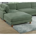 thumbnail image 6 of Contemporary Sage Color 6pc Modular Sectional Set Corduroy Upholstery Couch 2x Corner wedge, 2x Armless Chairs 2x Ottomans Living Room, 6 of 16