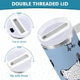 thumbnail image 5 of Ryvnso 40 oz Tumbler with Handle and Straw Retro Cartoon Chickens Insulated Stainless Steel Travel Mug with Lid, 5 of 9