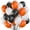 Black, Orange and White, variant on Prextex 75 Black Party Balloons 12 Inch Black Balloons with Matching Color Ribbon for Black Theme Party Decoration, Weddings, Baby Shower, Birthday Parties Supplies or Arch Décor - Helium Quality