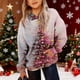 thumbnail image 1 of Sudadera con capucha para niños, con estampado navideño de invierno, larga, con terciopelo, informal y cómoda, de manga larga, de poliéster., 1 of 5