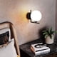 thumbnail image 2 of Lámpara de pared LED, aplique de bola de vidrio, E27 Aplique de pared interior moderno Pantalla de vidrio Lámpara de baño esférica Dormitorio Escalera Pasillo Sala de estudio, Negro (sin bombillas) Ormromra WLJ-3959, 2 of 4