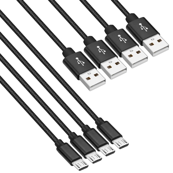 [4 Pack] ROFAY 6FT Micro USB Cable, USB A to Micro USB Charging Cable, Compatible with Android, PS4, Galaxy S7/S6, Note 5/4