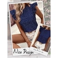 thumbnail image 6 of Hibeli Women Dot Print Sleeveless Ruffle Collar Pullover Top, 6 of 7
