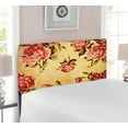 thumbnail image 2 of Rose Headboard, Old Fashioned Victorian Style Pattern Dramatic Color Bohemian Art Design, Upholstered Decorative Metal Bed Headboard with Memory Foam, Twin Size, Cream Pink Green, by Ambesonne, 2 of 4