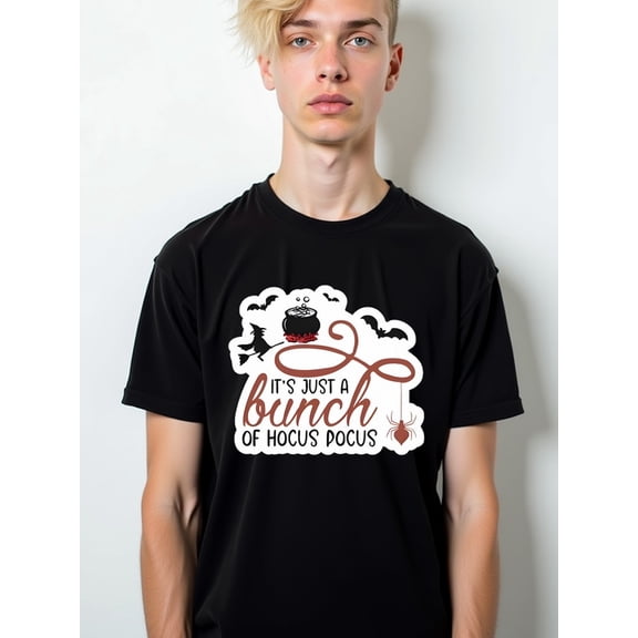 Greenink Hocus Pocus Halloween Tee Men round neck T-shirt black 2026 funny For summer Casual Daily Wear Classic Unisex Shirt Short Sleeve tshirts