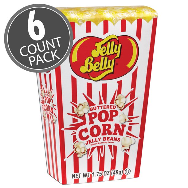 Jelly Belly Buttered Popcorn Jelly Beans 1.75 oz Box, 6Pack