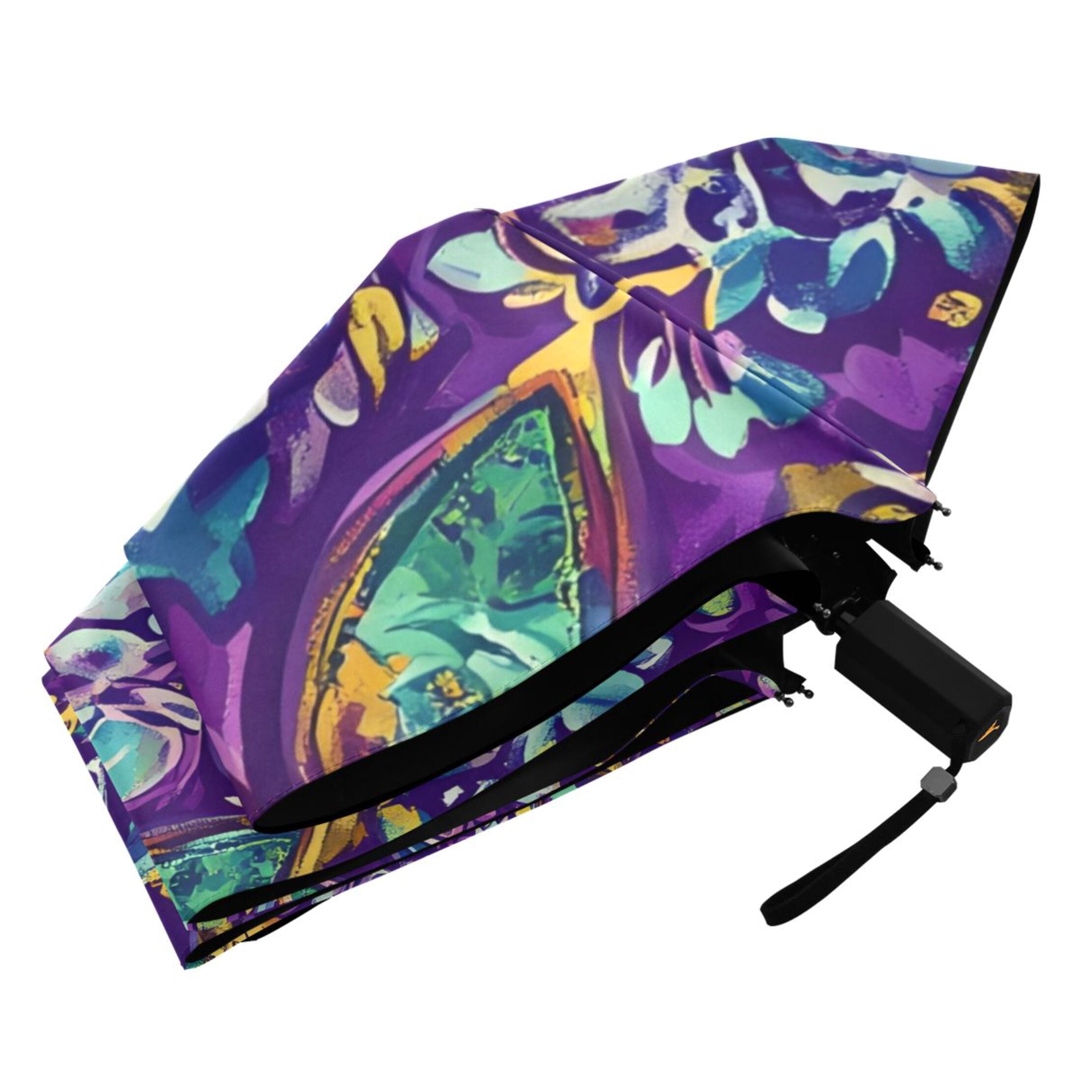 ALAZA Mandala Ethnic Print UPF 50+ Compact Folding Umbrella for Rain Travel Umbrella Packable