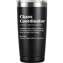Funny Chaos Coordinator Gifts for Women, Coworkers - Mothers Day, Christmas, Birthday, Thank You, Office Gifts for Work Friends, Boss Lady, Employee, Teacher, Nurse - 20 Oz Black Tumbler