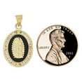 thumbnail image 4 of 14k Yellow Gold, Black Enamel Resin Virgin Nary Oval Religious Pendant Medal Created CZ 13mm NO Necklace, 4 of 9