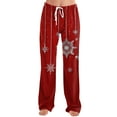 thumbnail image 3 of Hearthz Christmas Women's Pajama Bottoms Winter Wide Leg Womens Pajama Bottoms Fall Drawstring Women's Lounge Pants, 3 of 7