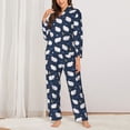thumbnail image 2 of KLL Cute Sheep 1 Print Women's Long Sleeve Pajamas with Pants Sleepwear Loungewear 2 Set-Medium, 2 of 7