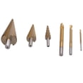 thumbnail image 4 of HSS Drill Set, Round Shank Straight Grooved Step Drills Bits 6Pcs/Set Higher Hardness  For Thin Wood, 4 of 8