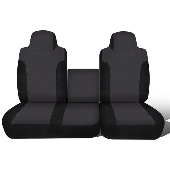Seat Covers for Isuzu NPR 40/60 Split Bench Custom 2006 2007 2008 2009 2010-2025 Knitted Fabric with Soft Foam Padding Breathable - Black