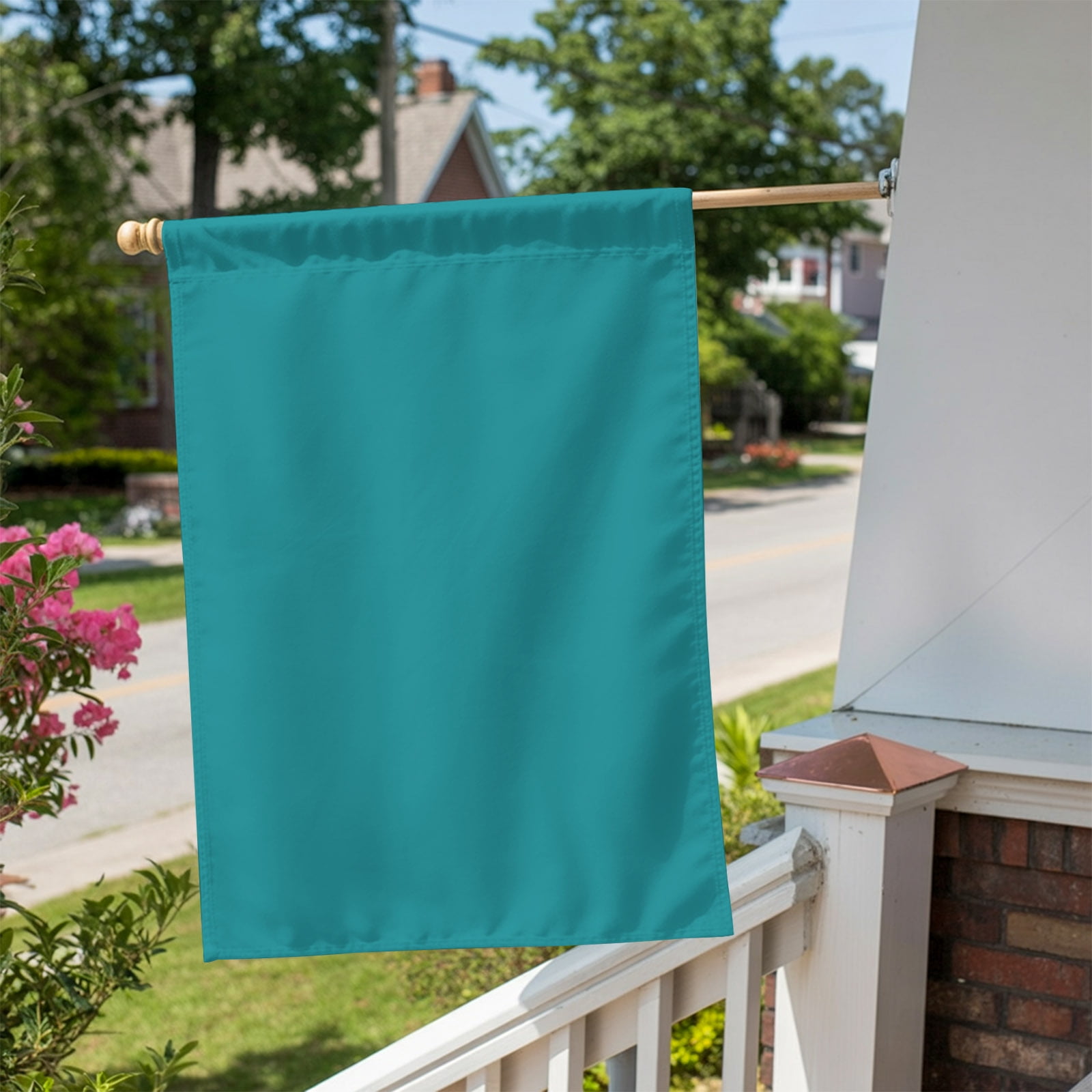 Teal House Flag 28 x 40 Inches, Solid Color Weather Proof Outdoor Patio Flags Double Sided Small House Decoration for Yard Lawn Outside Home