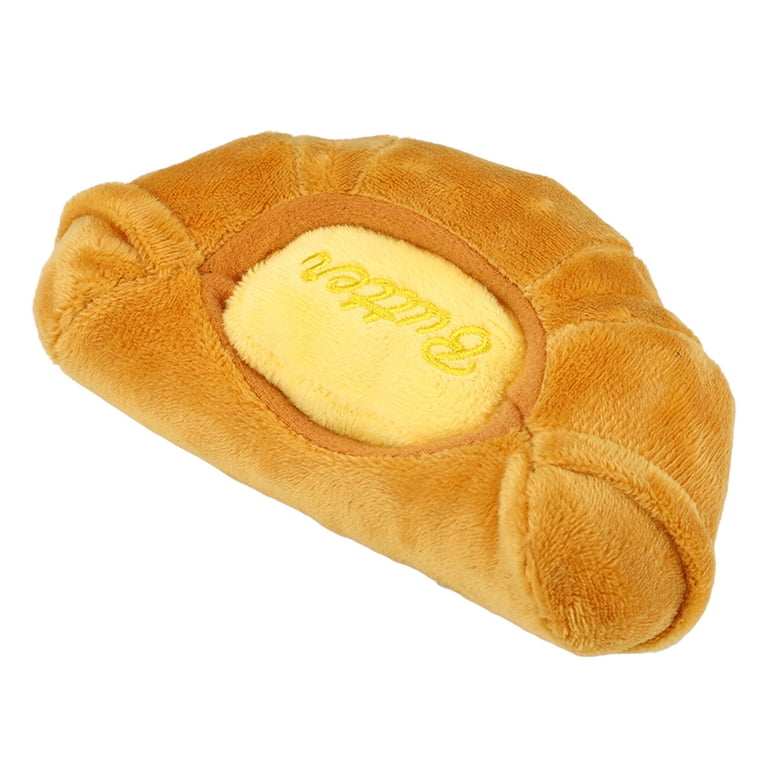 Small Dog Plush Squeaker Toys: Croissant & Butter Pat Small Dog