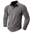 thumbnail image 3 of Cathalem Polo Shirts for Men Quick Dry Men's Classic Fit Long Sleeve Dual Tipped Collar Polo Shirt(Gray,M), 3 of 4
