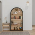 thumbnail image 4 of HIUU Black Arched Bookshelf,Modern Small Bookcase,Mid-Century Modern Curved Book Shelf,Arched Display Cabinet with Open Shelf for Bedroom, Living Room, 4 of 8
