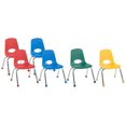 thumbnail image 1 of Factory Direct Partners 10361-AS 12" School Stack Chair, Stacking Student Chairs with Chromed Steel Legs and Ball Glides - Assorted Colors (6-Pack), 1 of 4
