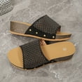 thumbnail image 6 of Bkhluea Women Wedge Mule Slides Slip On Shoes Studded Breathable For Home Travel Casual Daily Outdoor Activities, 6 of 7