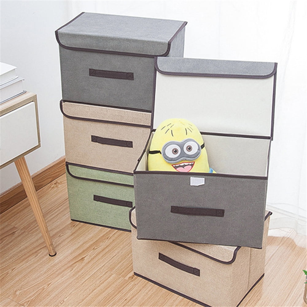 2 Pack Collapsible Storage Bins Basket Foldable Canvas Storage Cubes