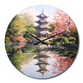 thumbnail image 4 of Designart "Asian Art peaceful Pagoda V" Asian Oversized Wall Clock, 4 of 5