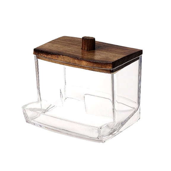 Puntoco 1PCS Clear Plastic Bathroom Dispenser Jar Set for Cotton Balls, Swabs, Pads & Floss, Vanity Countertop Storage Organizer -3.54*2.75*5.95IN