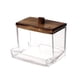thumbnail image 2 of Fiudx Dispensador de Algodón, Tarro Organizador de Acrílico Transparente, Resistente Soporte para Hisopos, Organizador de Maquillaje Compacto, Artículos Esenciales para El Baño, Uso Diario, Diseño de, 2 of 3