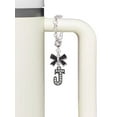 thumbnail image 3 of Delight Jewelry Black Nickeltone Crystal Initial - J - Beaded Border - Silvertone Black Bow Charm Accessory for Tumblers and Thermal Cups, 3 of 4